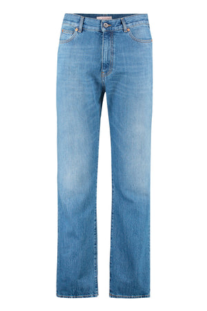 5-pocket straight-leg jeans-0